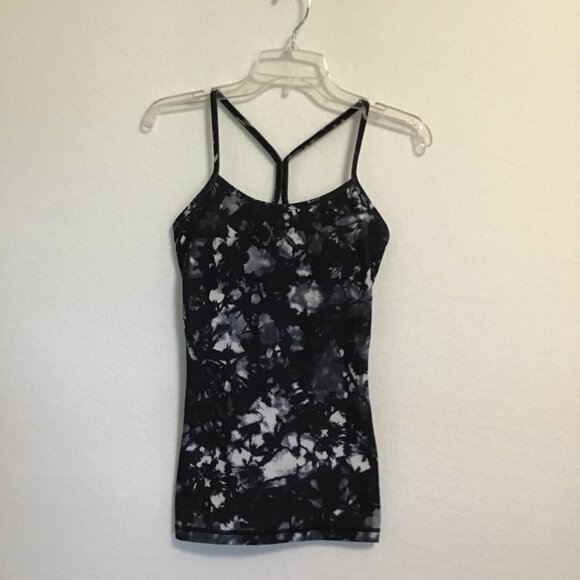 Lululemon Power Y Tank (Luon) Dusk Dye White Black Size 4 - Picture 7 of 11